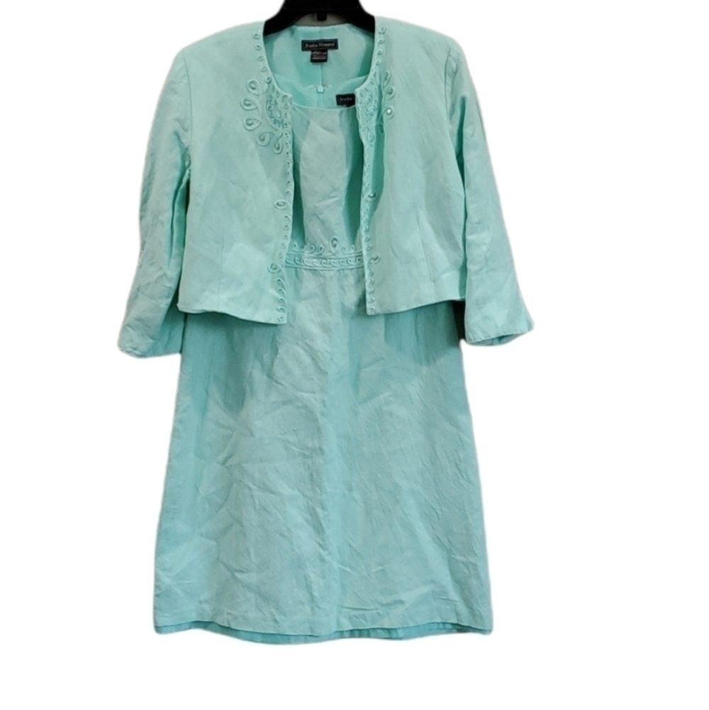 Jessica Howard 2 piece Jacket +dress linen blend